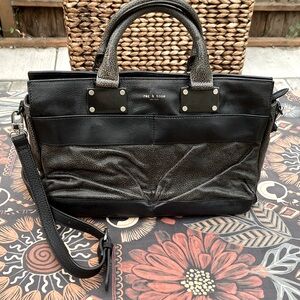Rag & Bone Black Leather Large Pilot Bag Satchel - Made Especially for Barneys